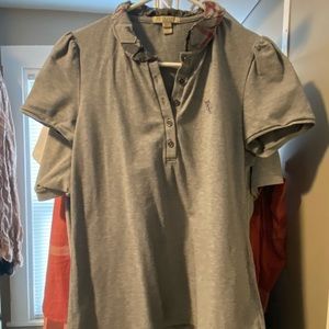 Women’s Burberry ruffle collar polo